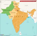 India map displaying its geographical location and borders with Pakistan